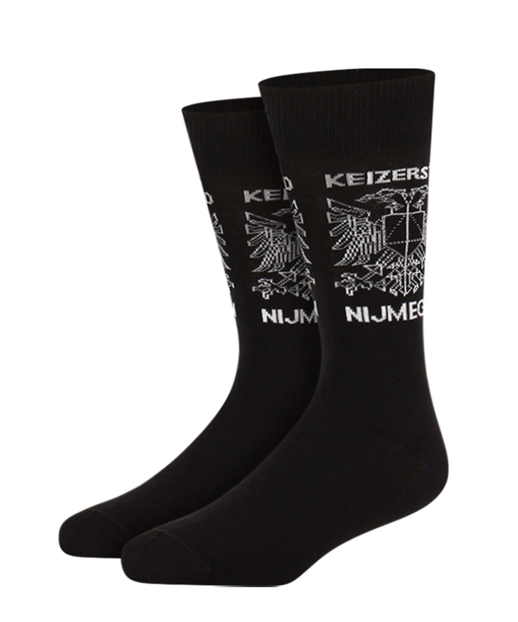 Zwarte Keizerstad sokken met het Noviomagum logo