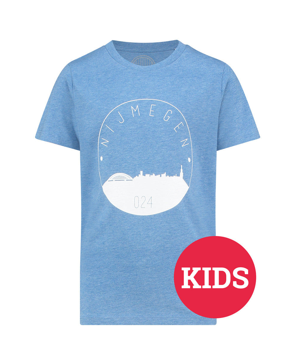 Kids T-shirt met een Nijmegen skyline print.