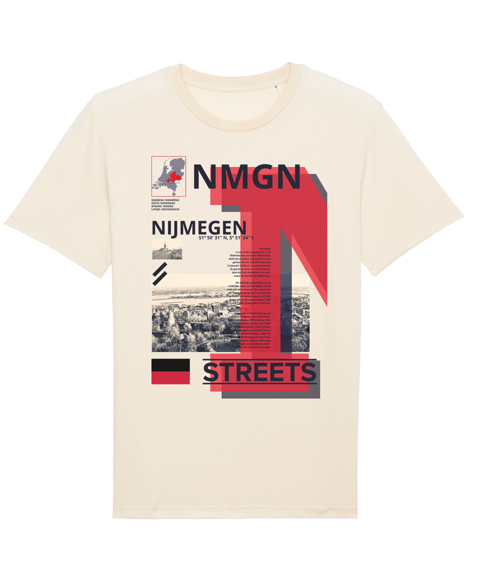 Nijmegen - Streets - T-shirt - Ecru