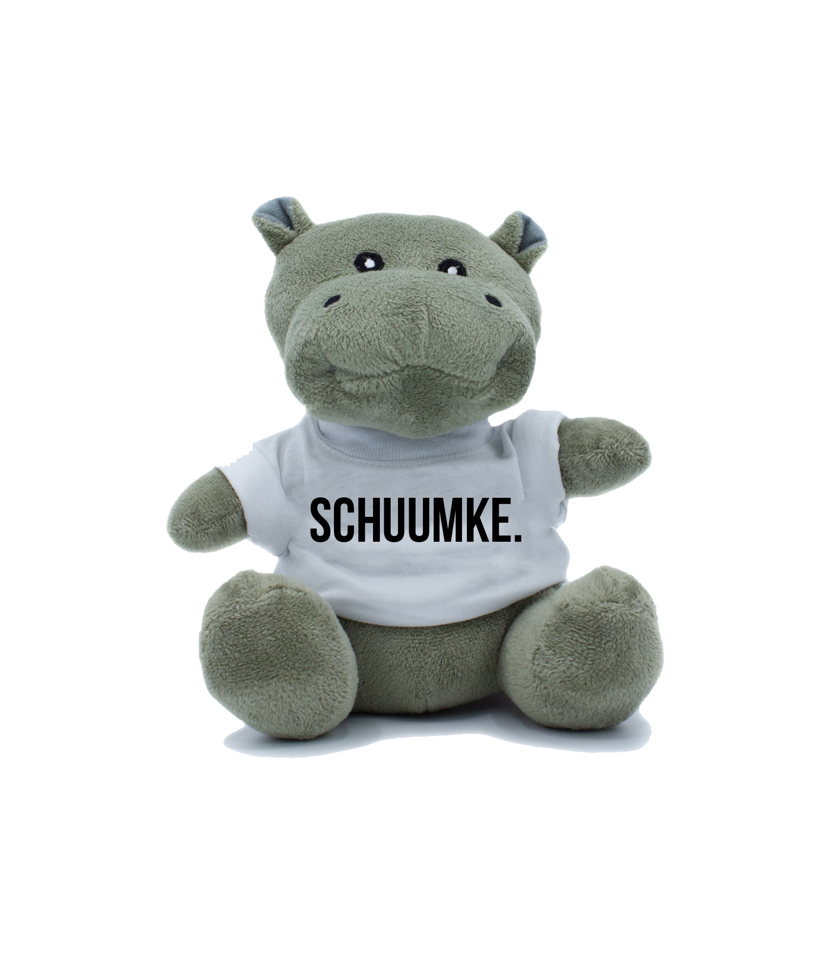 Knuffel Hippo met de tekst SCHUUMKE
