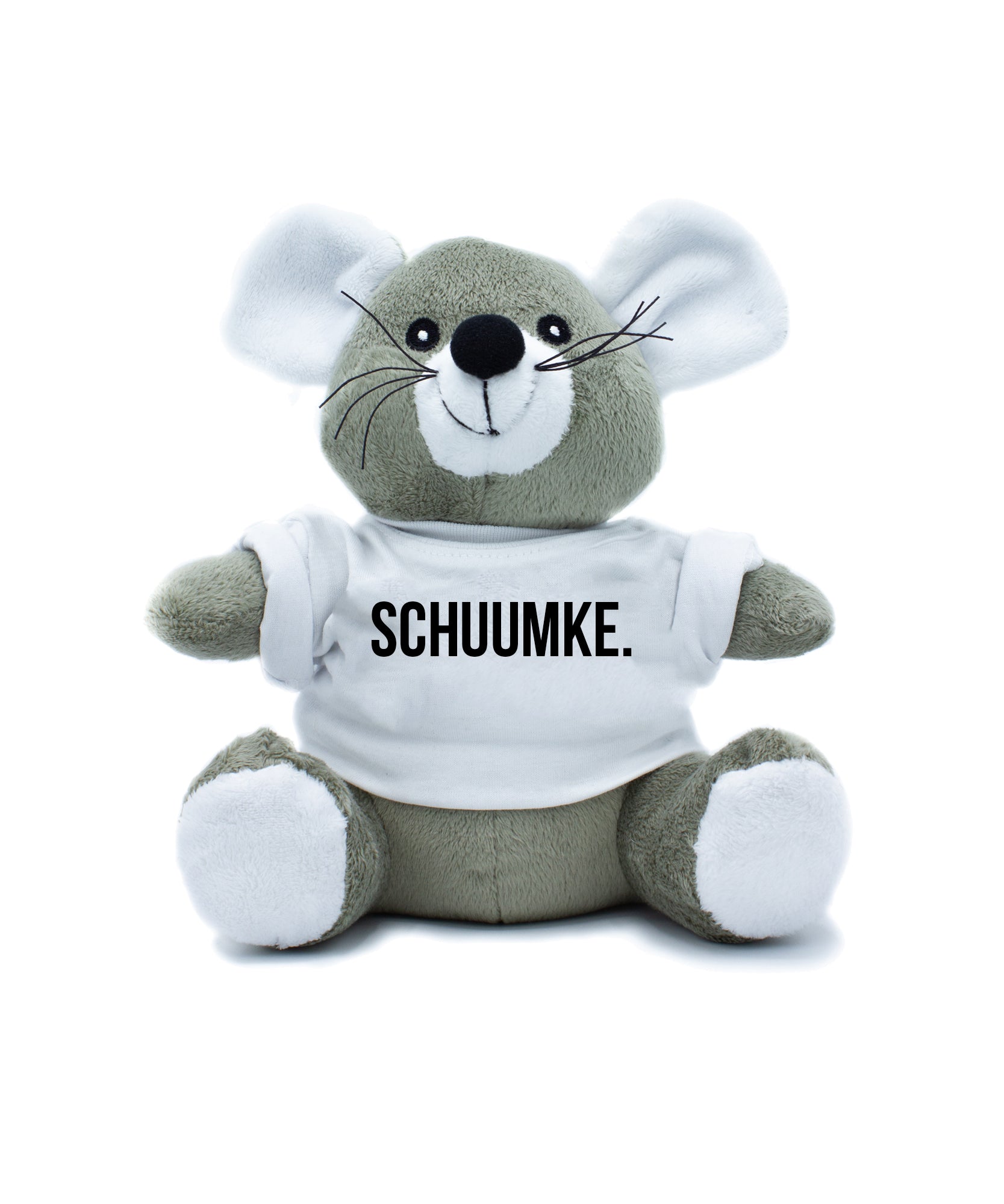 Knuffel Muis met de tekst SCHUUMKE.